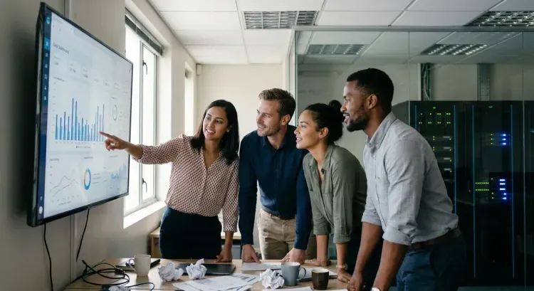 Nimble AI web search agents, depicted as efficient digital tools, reduce AI token costs by 50%.